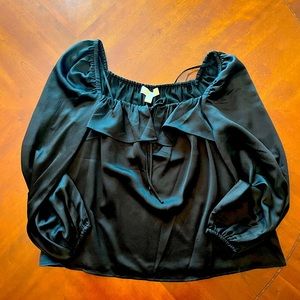 Michael Kors - Black, Keyhole Blouse, M